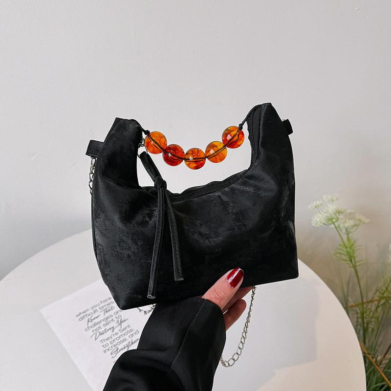 Stylish Pu Pearl Handbag For Women Trendy Soft Chain Small Square Crossbody Bag