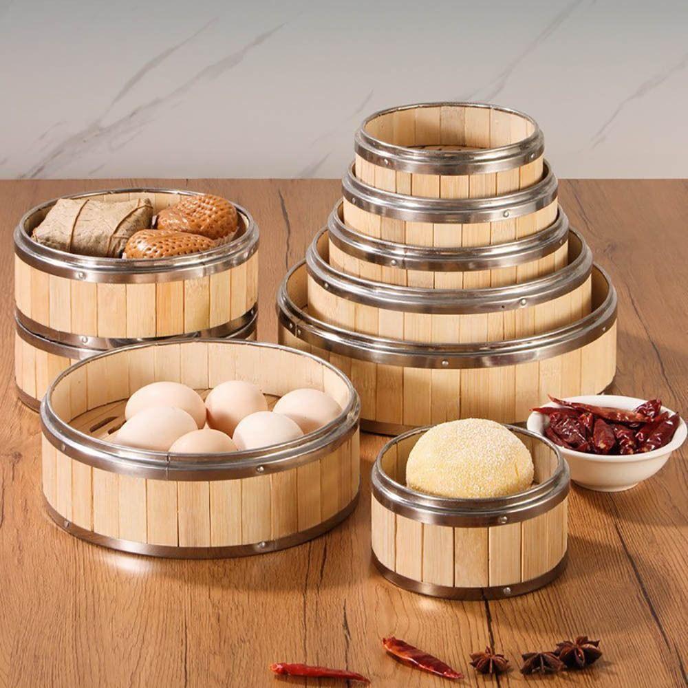 Stainless Steel Bamboo basket Bamboo Snack Basket New Chinese Food Tools