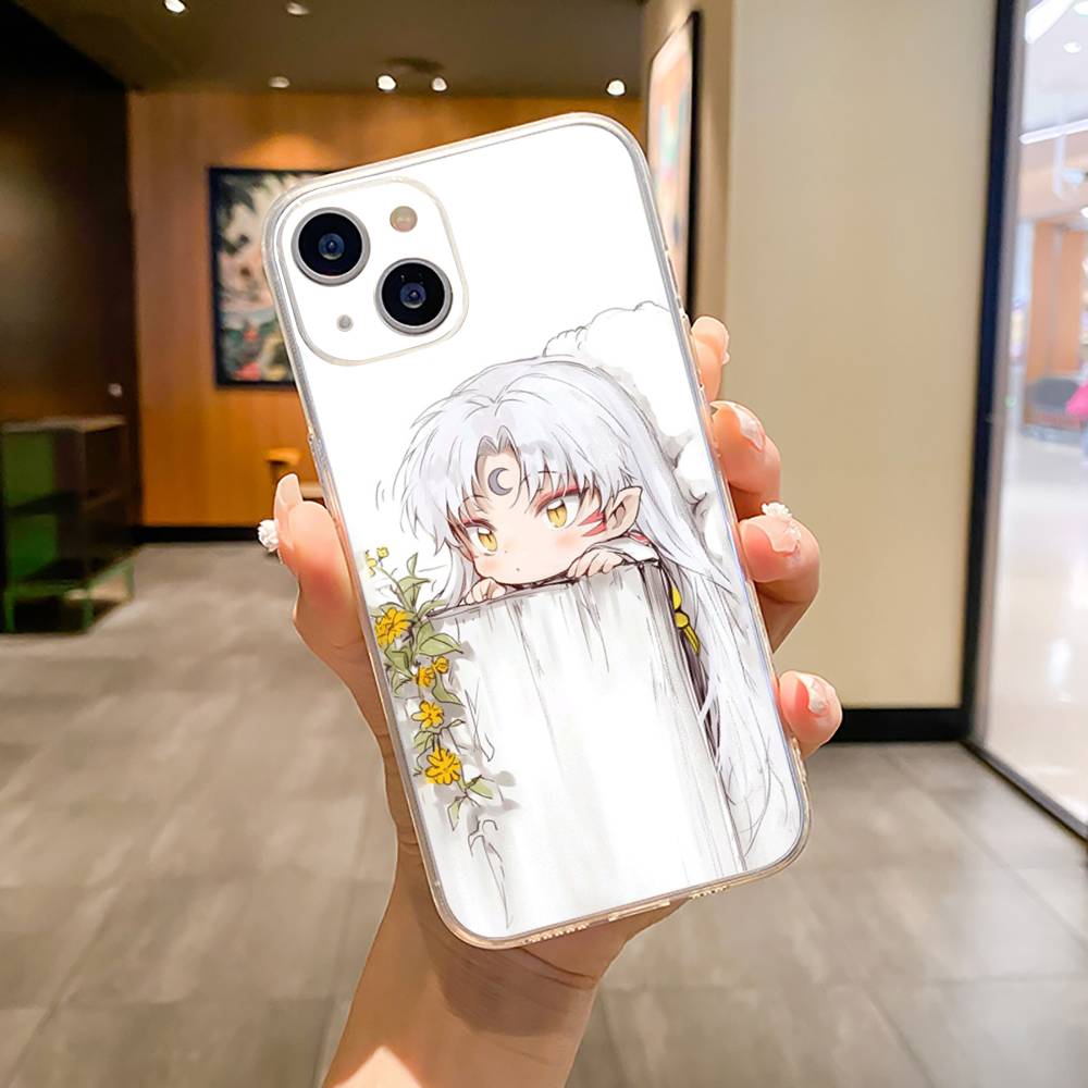 L-L-Inuyasha Phone Case For iPhone17,16,15,14,13,12,11 ,Pro Max, Plus Soft Silicone Transparent Cover