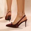 Fashion 2025 Fashion Slingbacks Women's High Heels Pointed Toe Thin Heels Bow Tie Slip on Pumps for Versatile Dress & Party Sandals