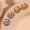 Designer Style Personality Twist Spiral Hoop Earrings Stainless Steel Mosquito Coil Shaped Circle Accessories Huggies Jewelry