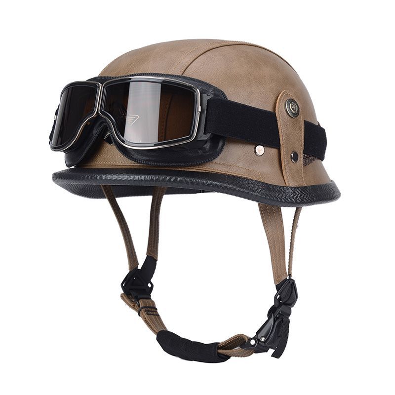 Pedal German Helmet Cruise Vintage Half Helmet Harley Men Motorcycle Helmet Locomotive Scaler Helmet Soldier Helmet Leather Helmet