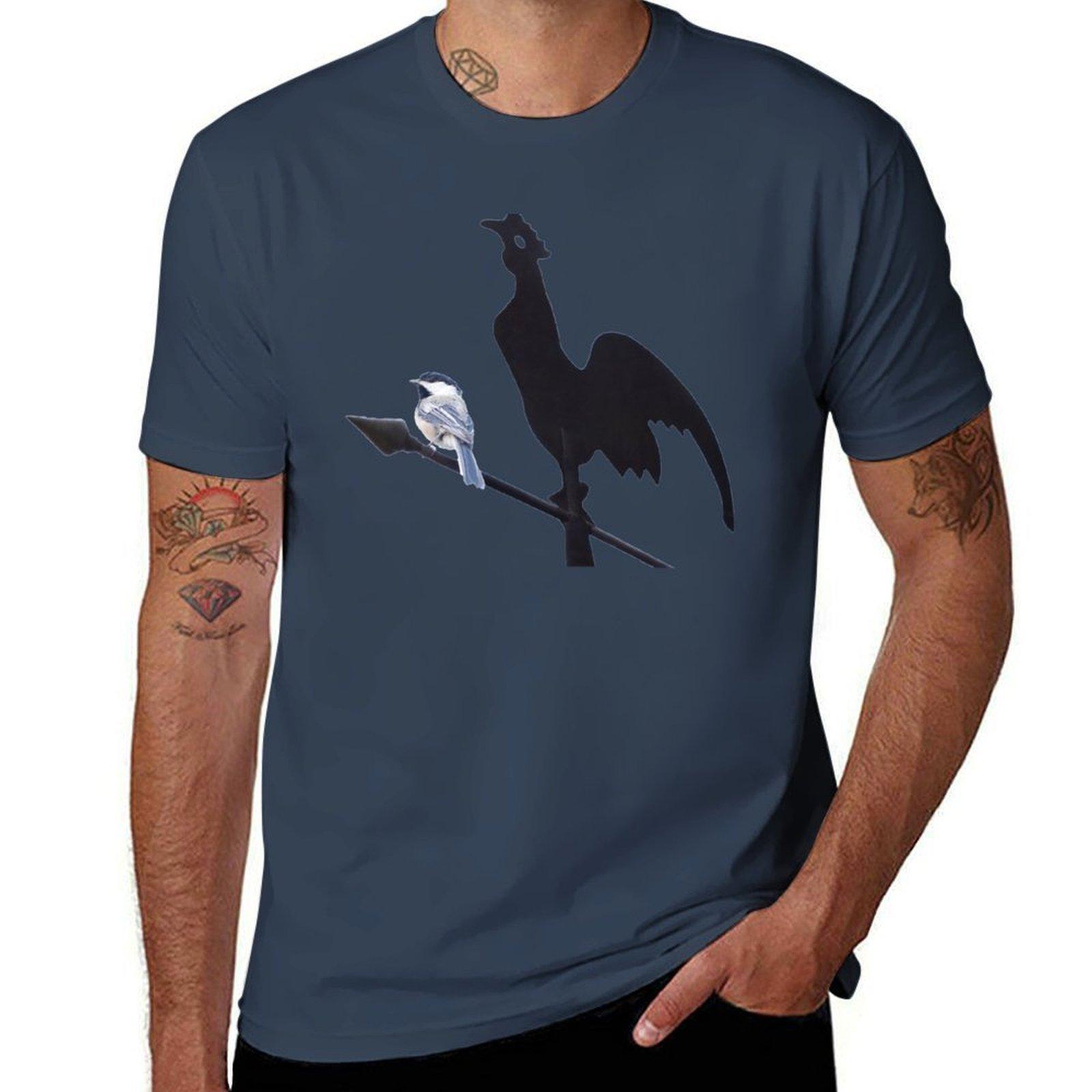 

Chickadee on Weather Vane TShirt Casual Daily Graphic Tee S