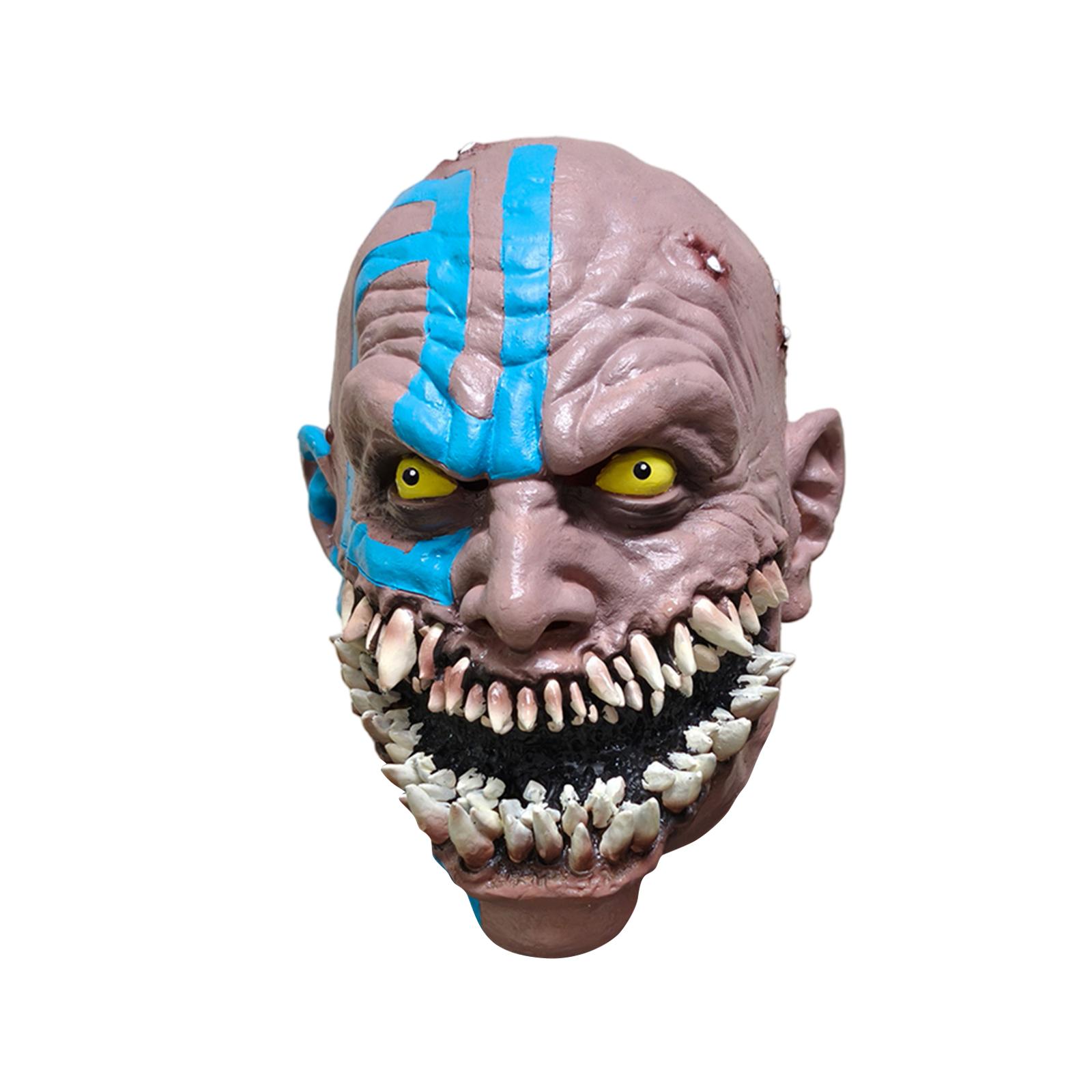 

Latex Full Head Mask with Detailed Facial Features and Textured Surface for Costume and Role Play Use Suitable for Various Events and Performances One Size