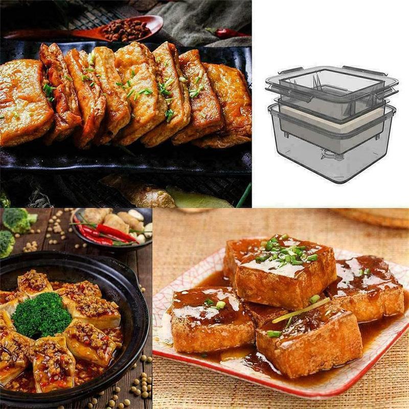 Set di Strumenti da Cucina Fai da Te Stampo Pressa per Tofu in Plastica Stampo Fatto in Casa per Tofu Stampo per Fare il Tofu da Latticini di Soia con Garza per Formaggio