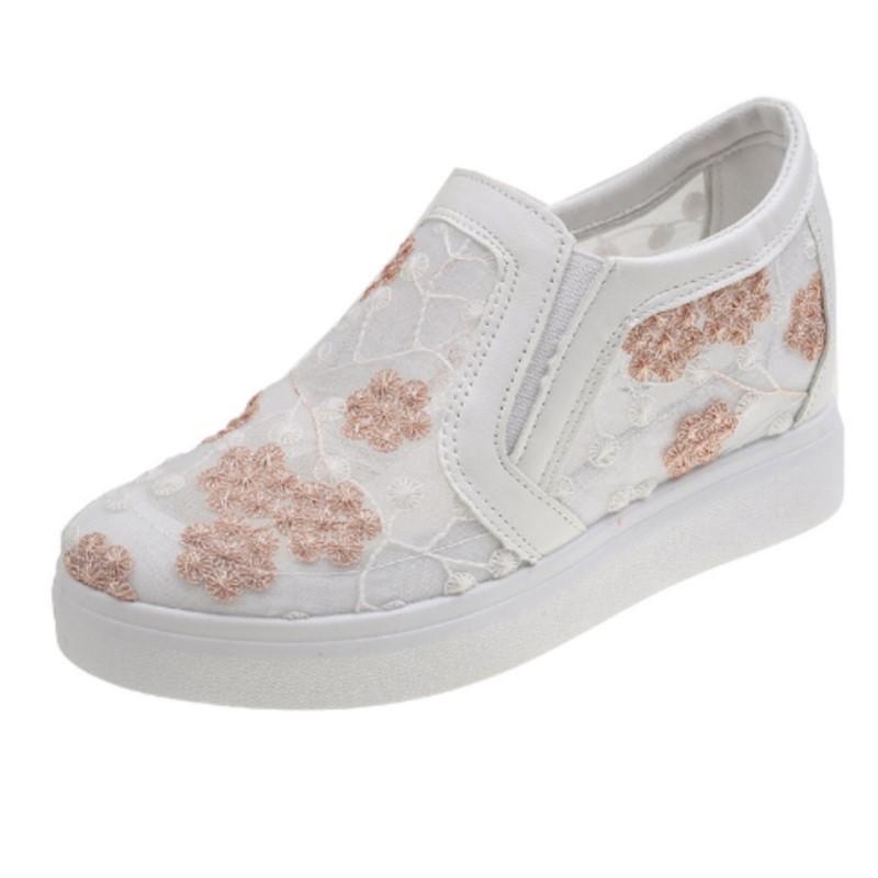 

Женские туфли-лодочки, весна, новая кружевная сетка, повседневные, облегающие ногу, на высоком каблуке, с внутренней платформой, на маффиновой подошве, женские туфли-лодочки C1398 40 белый