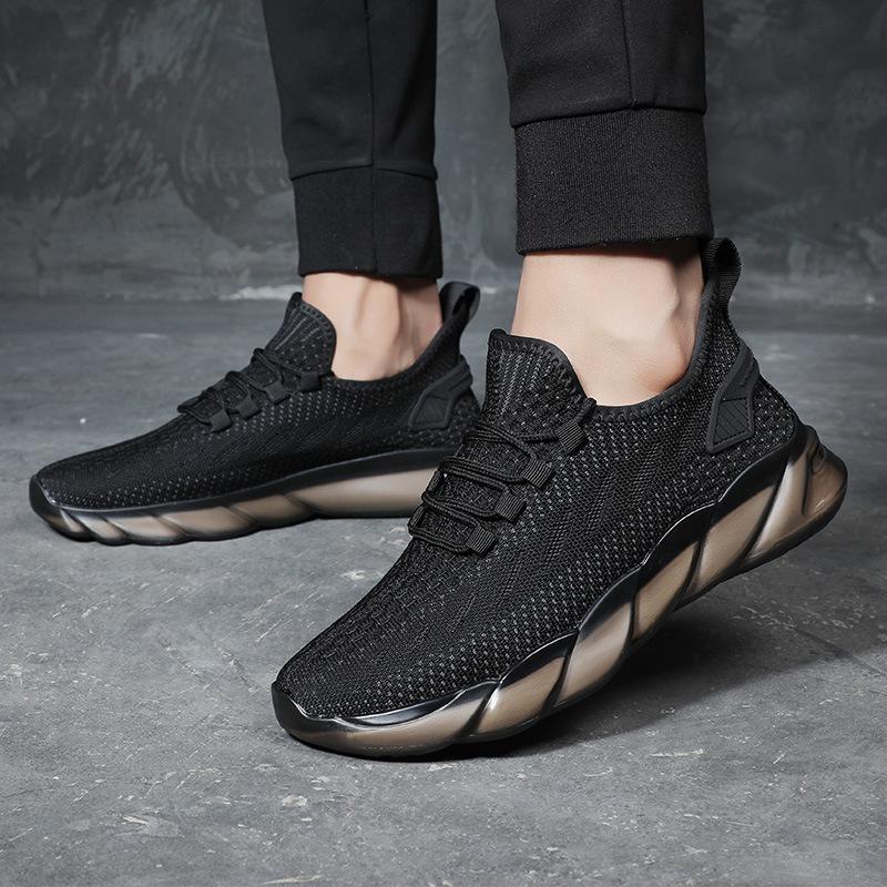 Flying Woven Men's Shoes Summer Sports Breathable Casual Mesh Shoes Soft-soled Mesh Shoes Men's Dirt-resistant Travel Shoes Trendy Coconut Shoes