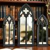 Rustics Window Frame Wall Decors Wooden Farmhouse Wall Art Decors Arched Cathedral Fake Window Home Decors for Entryway