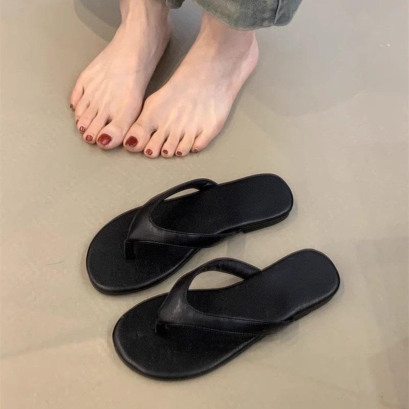 Minimalist Toe Beach Vacation Sandals Contrasting Colors Versatile Flip-flops Women Wear Summer Sandals