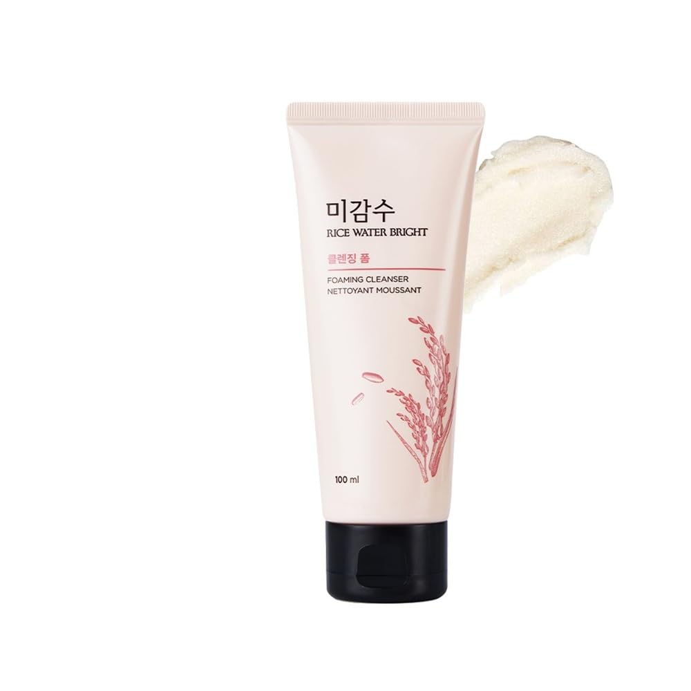 The Face Shop Rice Water Bright Sabonete Facial Espumante 100ml | Sabonete Facial Para Pele Radiante | Limpador Para Tom de Pele Irregular | Cuidados com a Pele Coreanos, Para Pele Oleosa