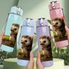 1PC Hedgehog Grass Field Animal Print 750ml Color Plastic Sports Water Bottle Leakproof Flip Straw Lid Suitable for Sports Office Home Use
