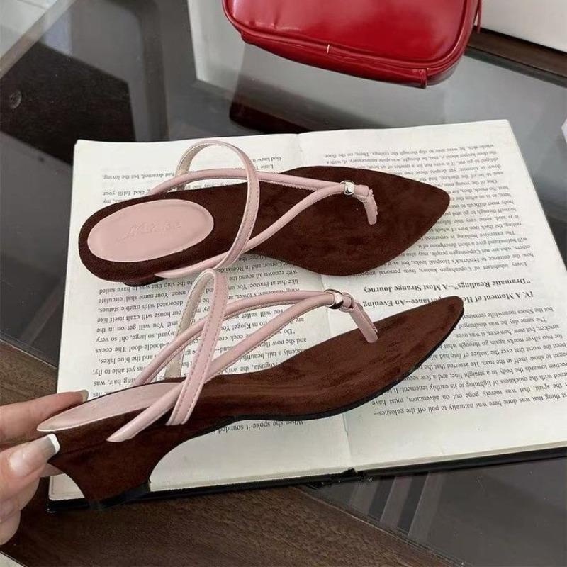 Pointed Toe Women Sandals Casual Flats Shoes Fashion Clip Toe Shoes Woman Walking Cozy Sandals 2025 Summer Dress Zapatos Female