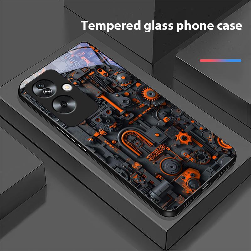 Circuit Diagram Gray For Oppo A79 5G 58 78 74 60 4G Reno 11F Realme GT 6 11 Note 50 10 C55 X2 Tempered Glass Black Phone Case