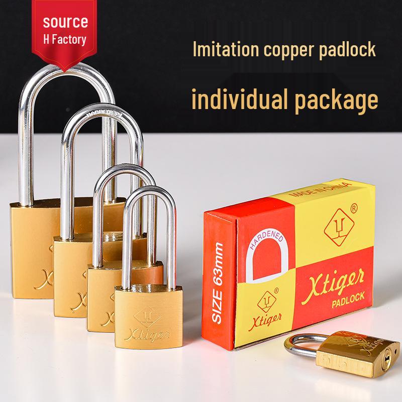 25MM Iron Padlock Single Open Imitation Copper Lock for Household or Student Use