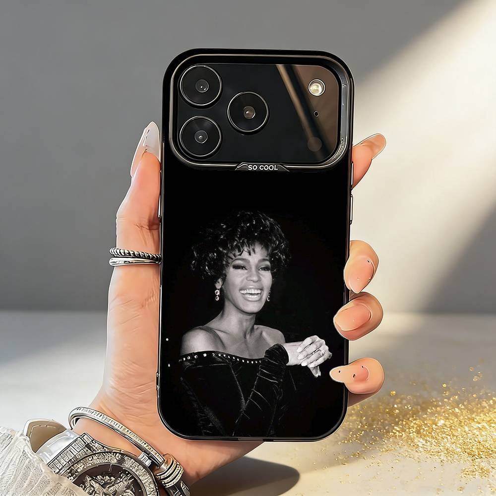 

W-Whitney Singer H-Houston Phone Case For iPhone17,16,15,14,13,12,11,Pro,MAX Gray Matte Silicone Black Cover iPhone16promax