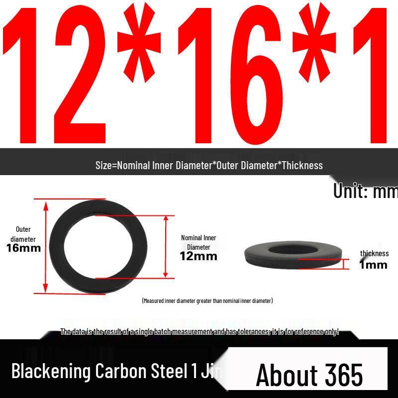 Blackened Thickened Oversized Metal Washer