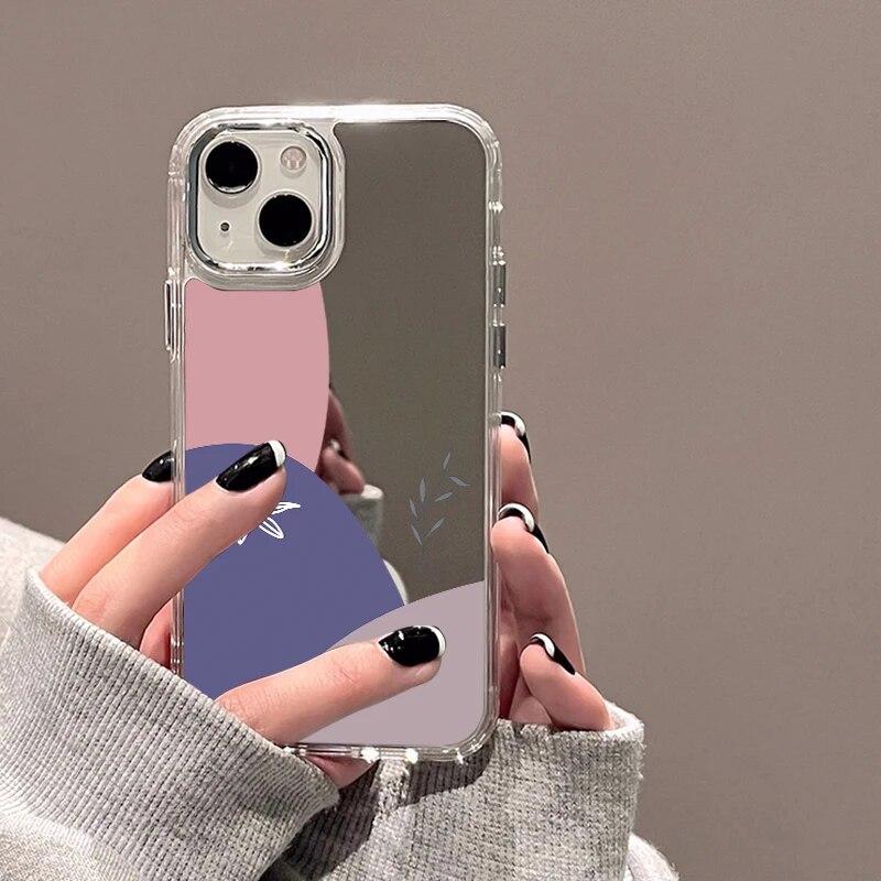 Leopard Print Phone Case For iPhone 15 Case Funda iPhone 13 11 12 14 15 Pro Max Abstract Soft TPU Shockproof Makeup Mirror Cover