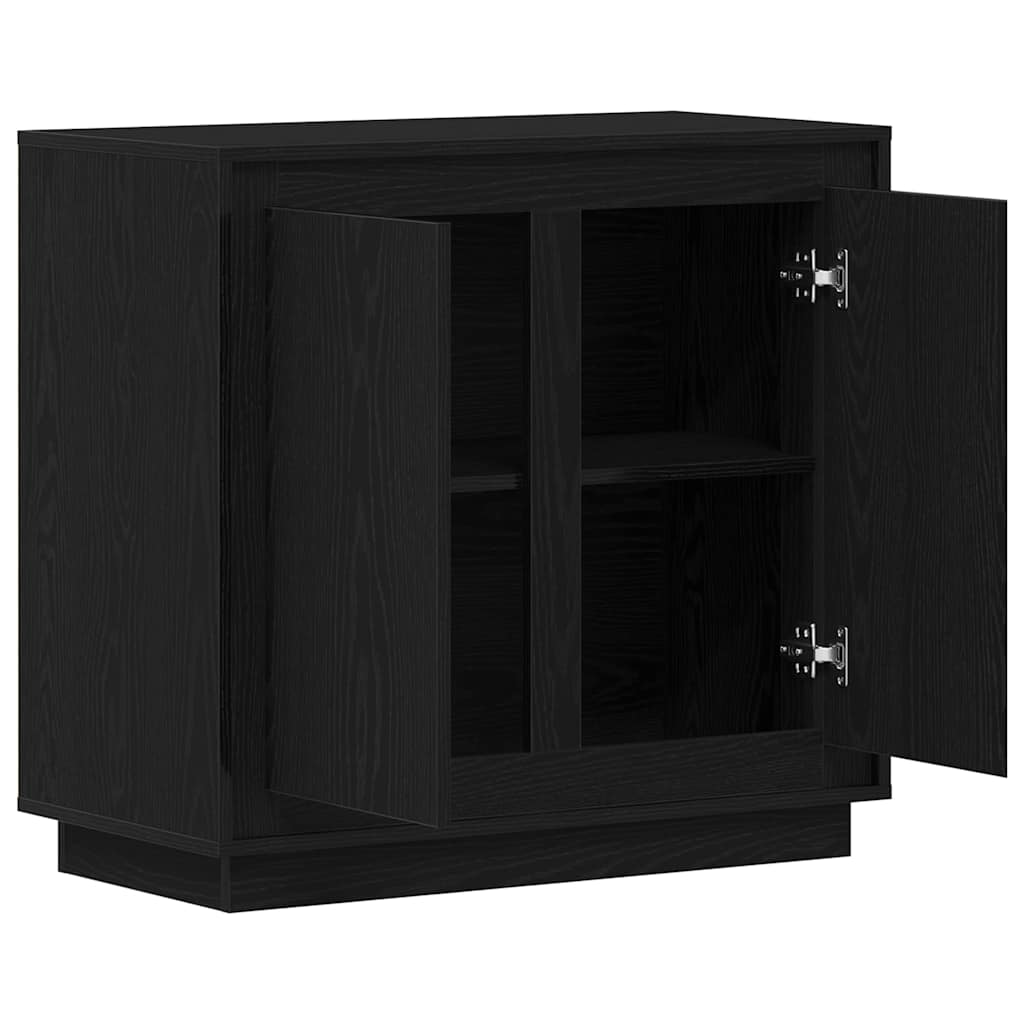 Sideboard Black Oak Finish 80 x 40 x 75 cm Engineered Wood