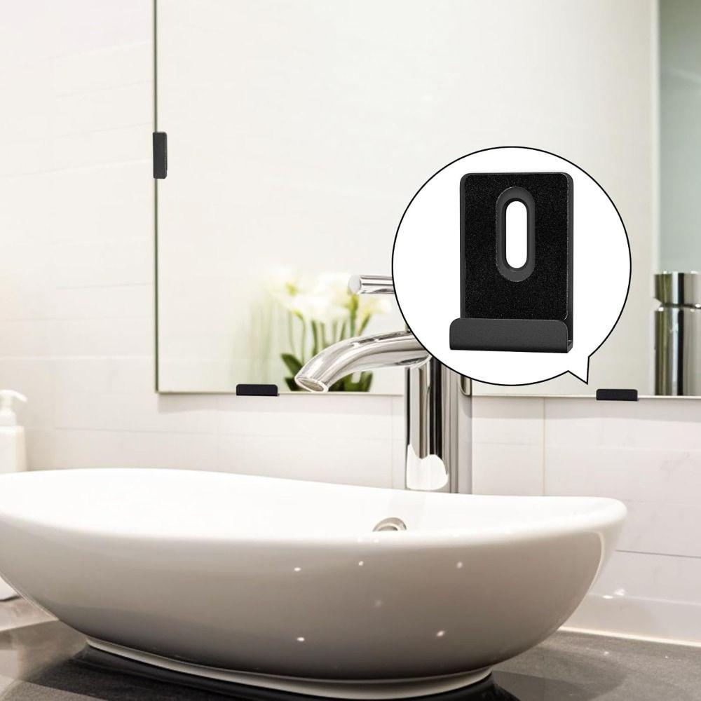 4pcs Matte Black Mirror Clips 304 Stainless Steel Mirror Brackets Mirror Holder  Bathroom Mirror