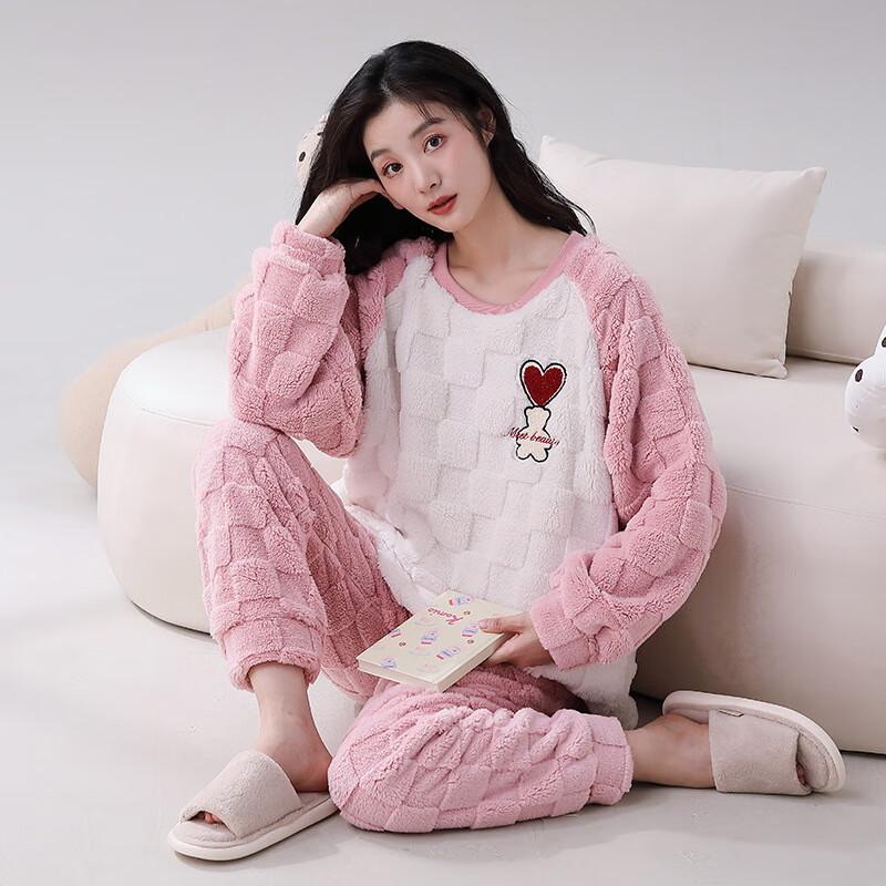 Женский толстый фланелевый пуловер для дома L