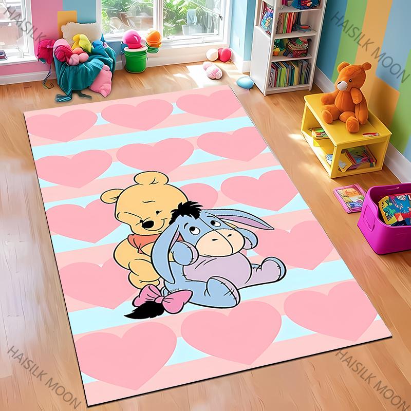 Tappeto con Modello Winnie the Pooh e Pimpi, 15 Misure, per Camera da Letto Soggiorno, Tappeto per Pavimento, Decorazione per la Casa, Tappetino Antiscivolo, Tappeto Regalo