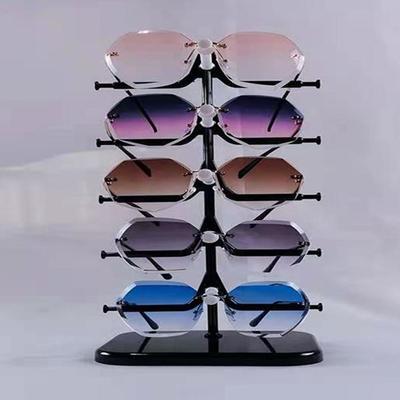 5/10 Pairs Glasses Display Stand Sunglasses Rack Shelf Eyewear Eyeglasses Frame Organizer Show Holder Tray 5 Layer Space Saving