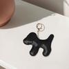 Women Girls Cartoon Dog Creative Pendant Bag Decorations PU Leather Cute Solid Color Fashion Keychain Decorative Gift Accessories