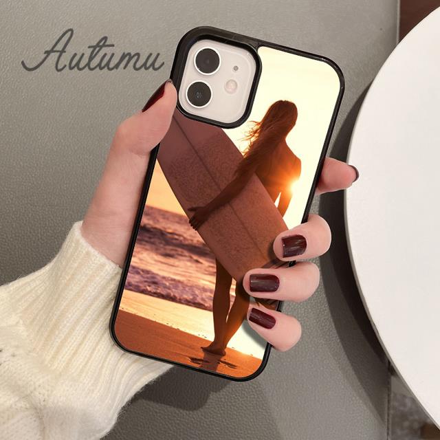 HAWAII BEACH SURF GIRL SURFING ART Phone Case for iPhone 17 Air 15 16 16e 11 12 13 14 Pro Max Plus Cover coque Fundas