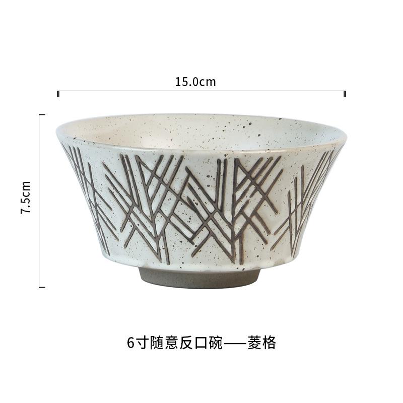 Japonská rýžová miska domácí keramická polévková miska vysoká tvář velká kapacita rýžová miska nudlová miska jednotlivá malá miska nádobí