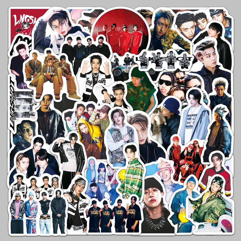 50 Lngshot Stickers: Korean Boy Group Star Merch for Phone Cases & Journals