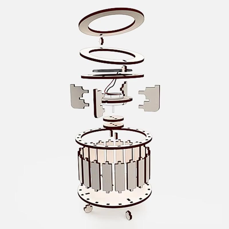 Solar powered double ring toys children's technology small production inventions scientific experiments handmade DIY toys