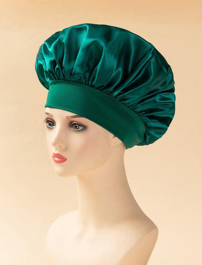 New Soft Silk Satin Lined Bonnet Large Satin Hair Bonnet Household Sleep Shower Cap Hair Wrap Cover for Long Hair Salon Tool