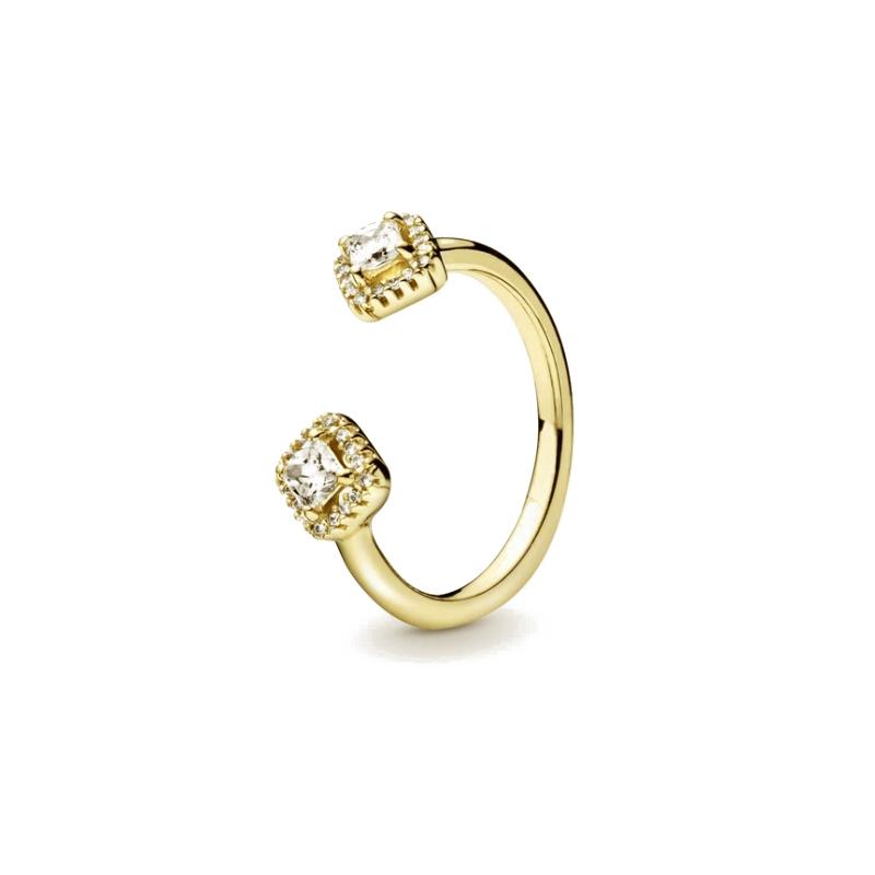 New copper Light Gold Plated Crown Love Bow Colored Diamond Ring Charm Compatible With for Party Daily Leisure Wear Do It Yourself Womens Boutique Je
