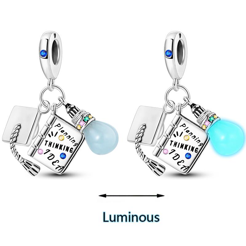 Blue Plane Devil'S Eye Charm Beads Original Charms Plata Copper Moon Cute Cat Pendants Fit Bangle Bracelet Diy Jewelry