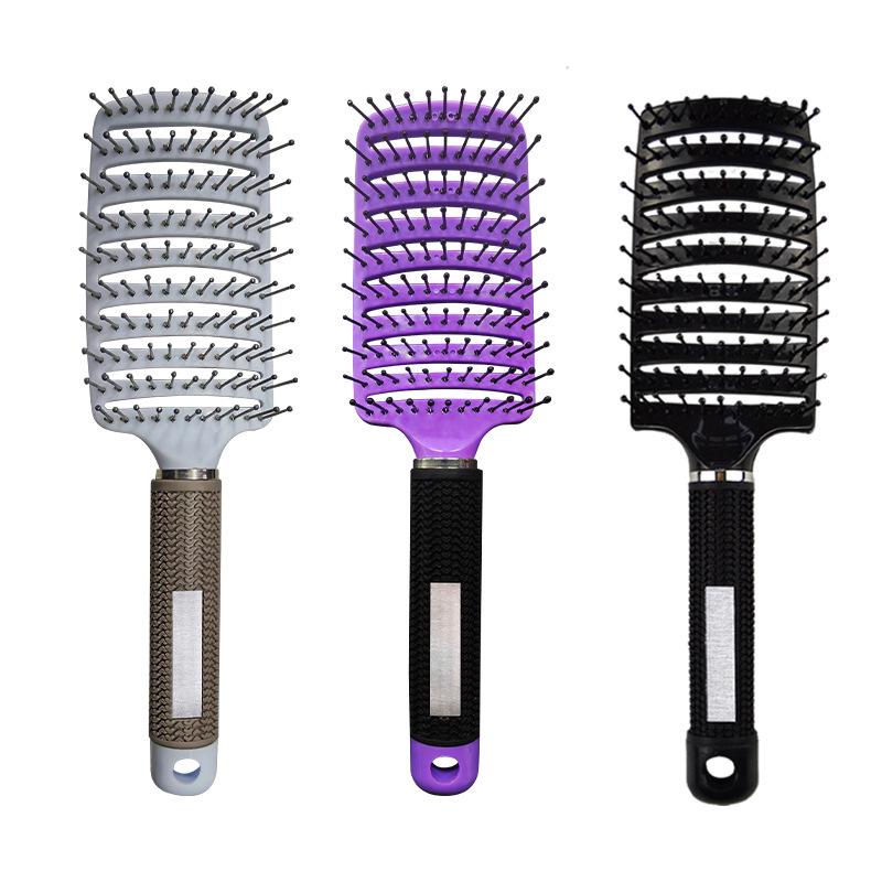 Women's Rib Comb for Root Volume & Styling: High Crown, Long & Curly Hair Massage, Large Curved Design.