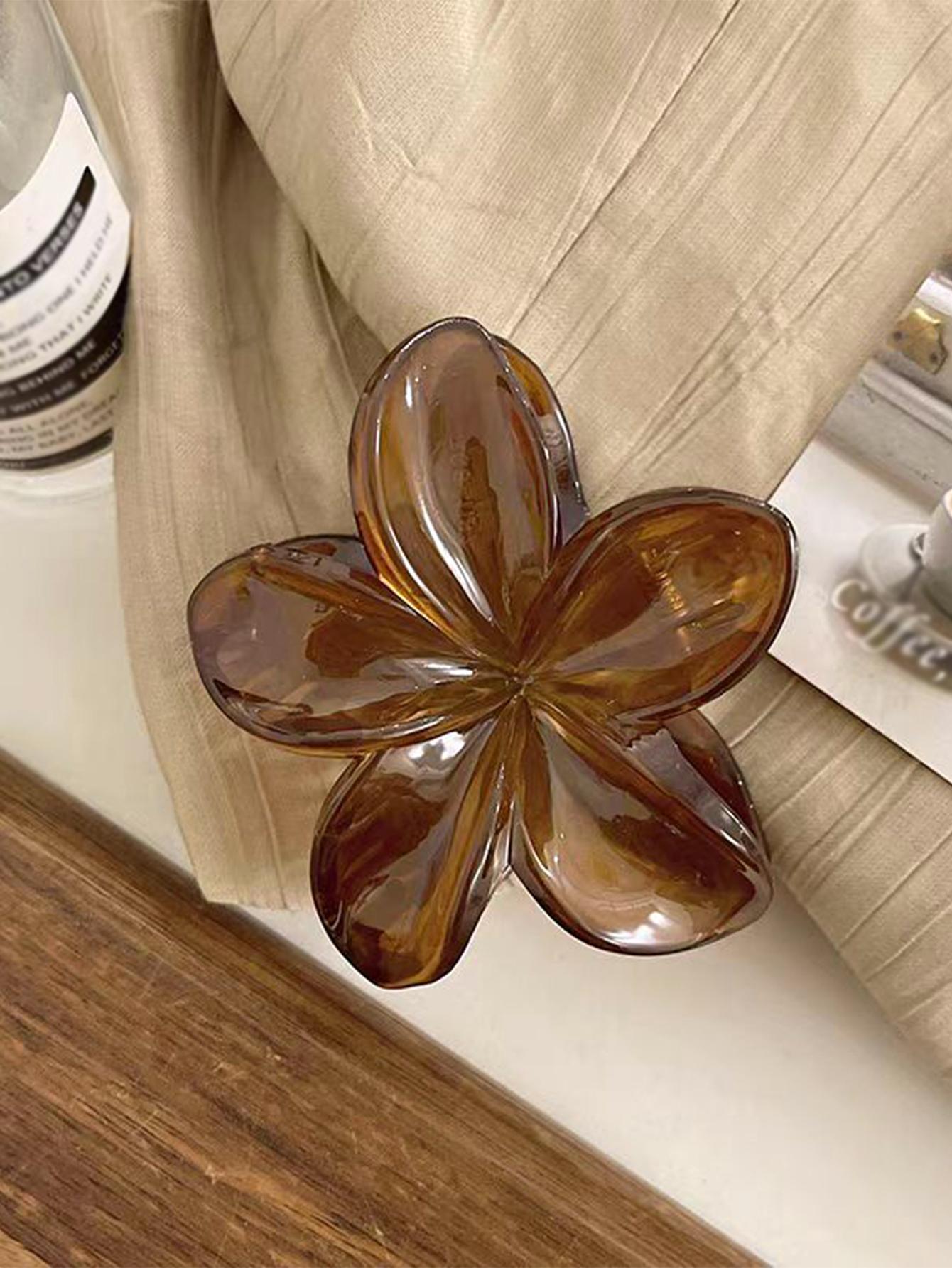 

Большие заколки для волос в виде янтарных цветов, заколки-когти для женщин, симпатичные заколки для волос для девочек, подходят для густых и тонких волос