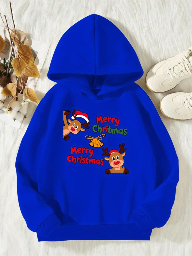 Merry Christmas 0918! Girls' Casual Long-Sleeved Hoodie, Girls' Autumn/Winter Sports Top, Outdoor Hoodie