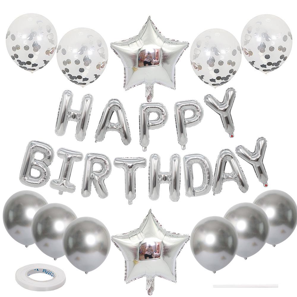 Cross-Border Birthday Party Balloon Set: 18-Inch Star Sequin Decoration