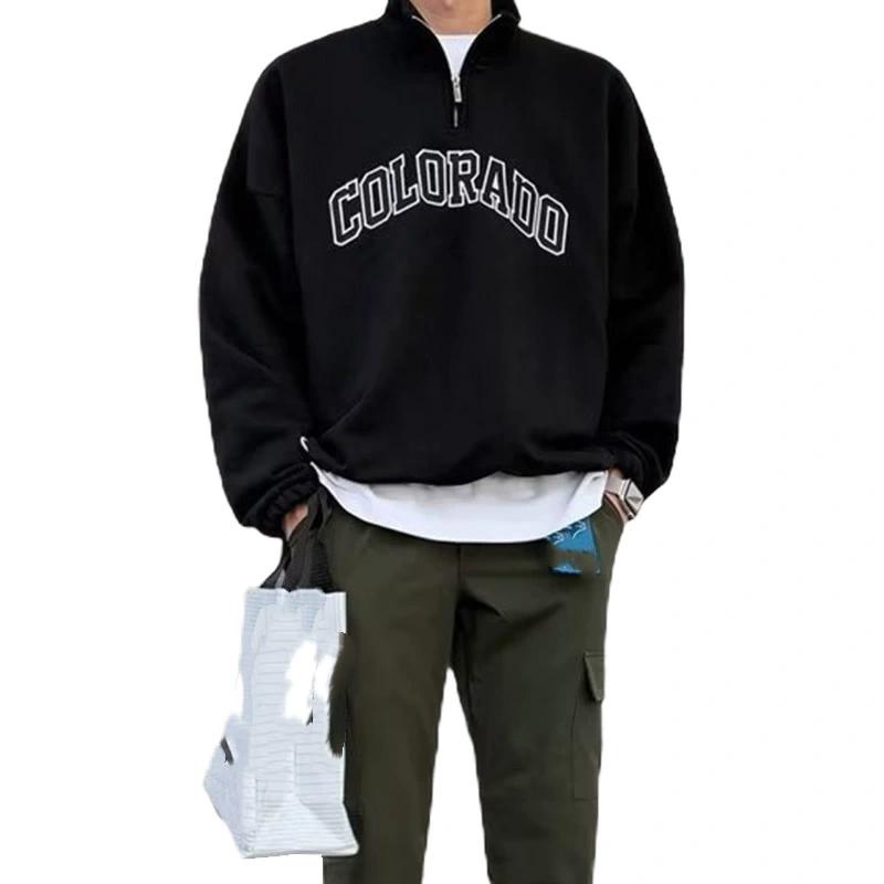 Half-chain Sweater Men s Tide Brand Letter Printing Spring and Autumn Long-sleeved Jacket XXL 1579₽