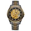 Transparent Leather Band Automatic Mechanical Skeleton Watch for Men Custom Logo