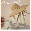 Trendy Summer Handmade Wide-Brimmed Flat-Brimmed Sunshade Sun Protection Vacation Travel Beach Straw Hat for Women