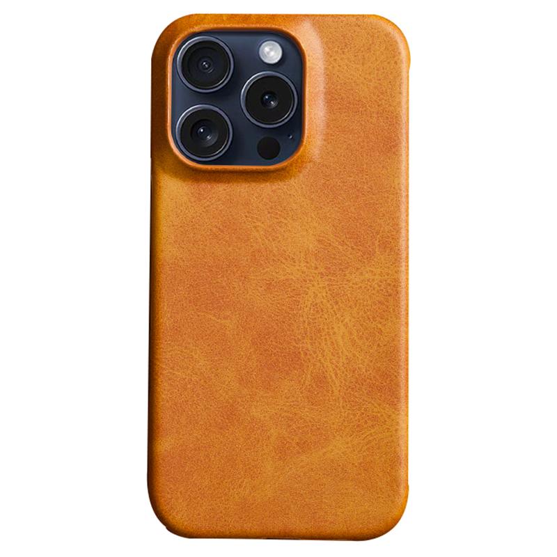 For iPhone 16 Pro Case Calf Texture PU Leather Hard PC Protective Phone Cover