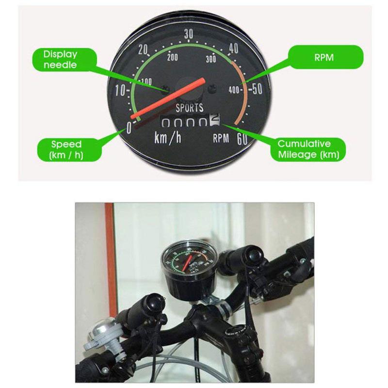 Universal High-End Bicycle & Tricycle Mechanical Speedometer