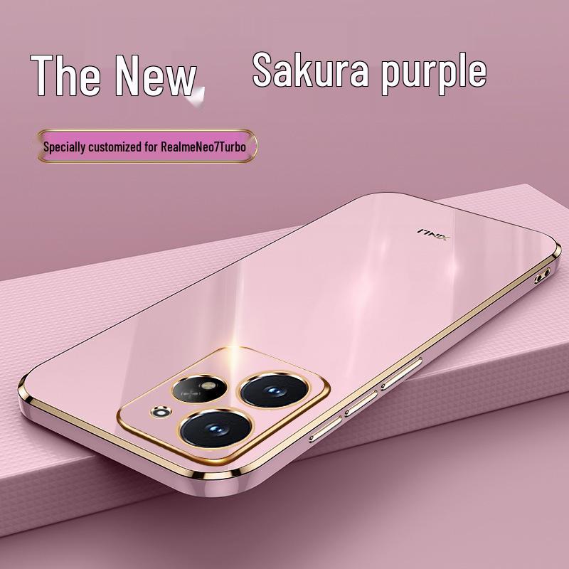 Realme Neo7 Turbo Handyhülle: 6D Galvanisierung, Stoßfest, Gerade Kante, Präzise 14 Löcher für RealMe, GT7Pro Grenzüberschreitend.