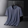 Polo Estiva in Seta Ghiaccio da Uomo Taglie Forti Polo a Maniche Corte T-shirt Mezza Manica per Uomo di Mezza Età