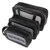 3pcs PVC Makeup Bag Multifunction Waterpeoof Lightweight Transparent Portable Cosmetic Bag for Men Women Black