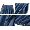Korean Long Skirt Women Fashion High Waist Retro Midi A Line Jean Skirts Blue Sun School