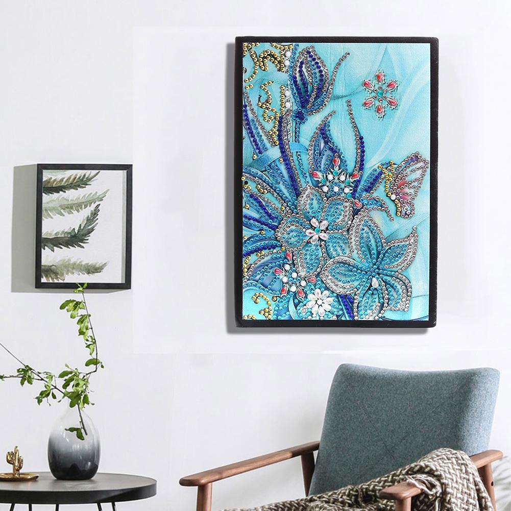 5D Diamond Painting Notebook Embroidery Diary Book 50 Pages Butterfly & Flower Pattern DIY