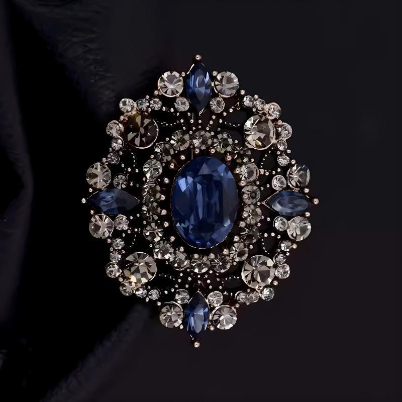 

Придворные Ретро Броши Высококлассные Женские Роскошные Кристальные Значки Модные и Индивидуалистичные Булавки Пальто Корсажи и Аксессуары синий