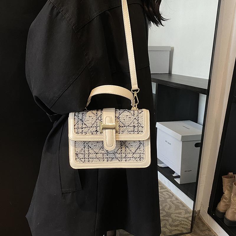 Small square bag women's bag 2025 autumn and winter new personalized Korean version simple solid color texture trend foreign style oblique span han